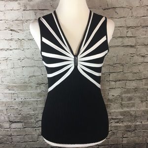 Black and white top. Large